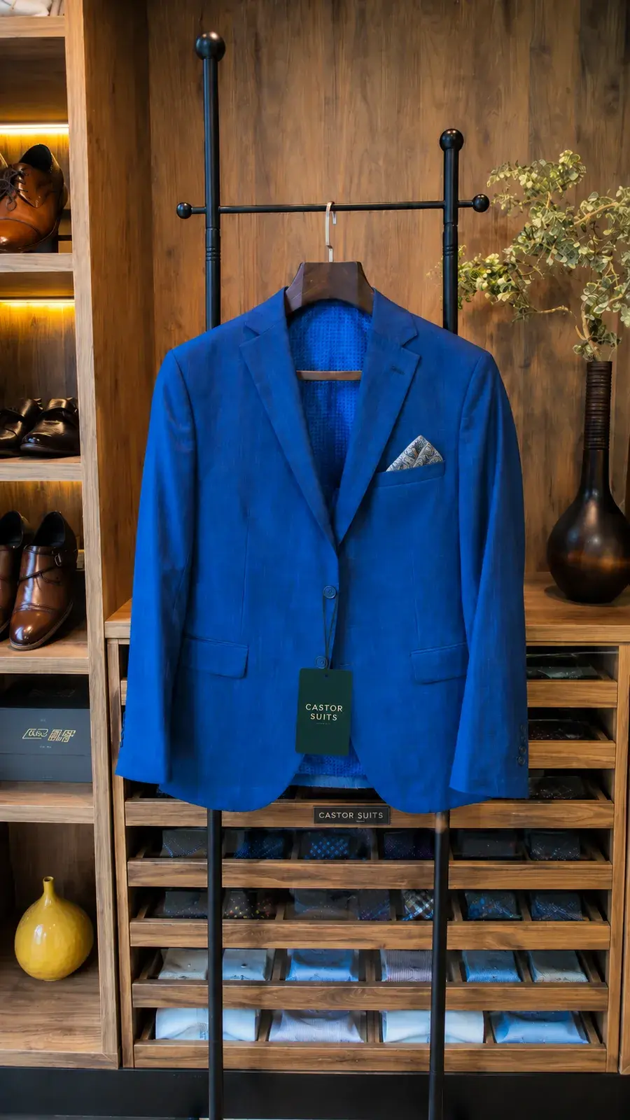 Traje Azul Intenso — traje de novio azul oscuro para boda moderna, Castor Suits Medellín (vista 3)
