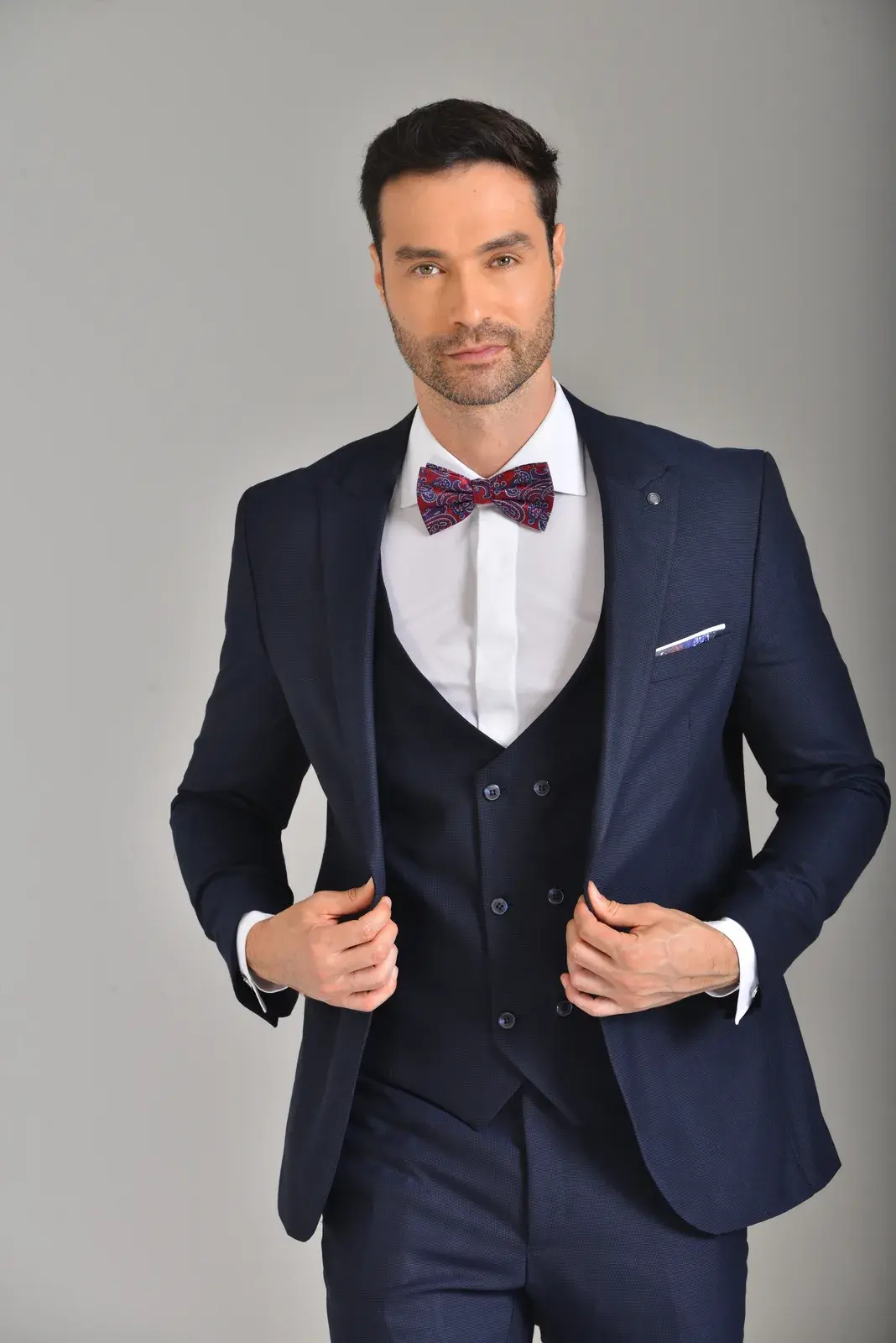 Traje Azul Texturizado — traje de novio azul para boda moderna, Castor Suits Medellín