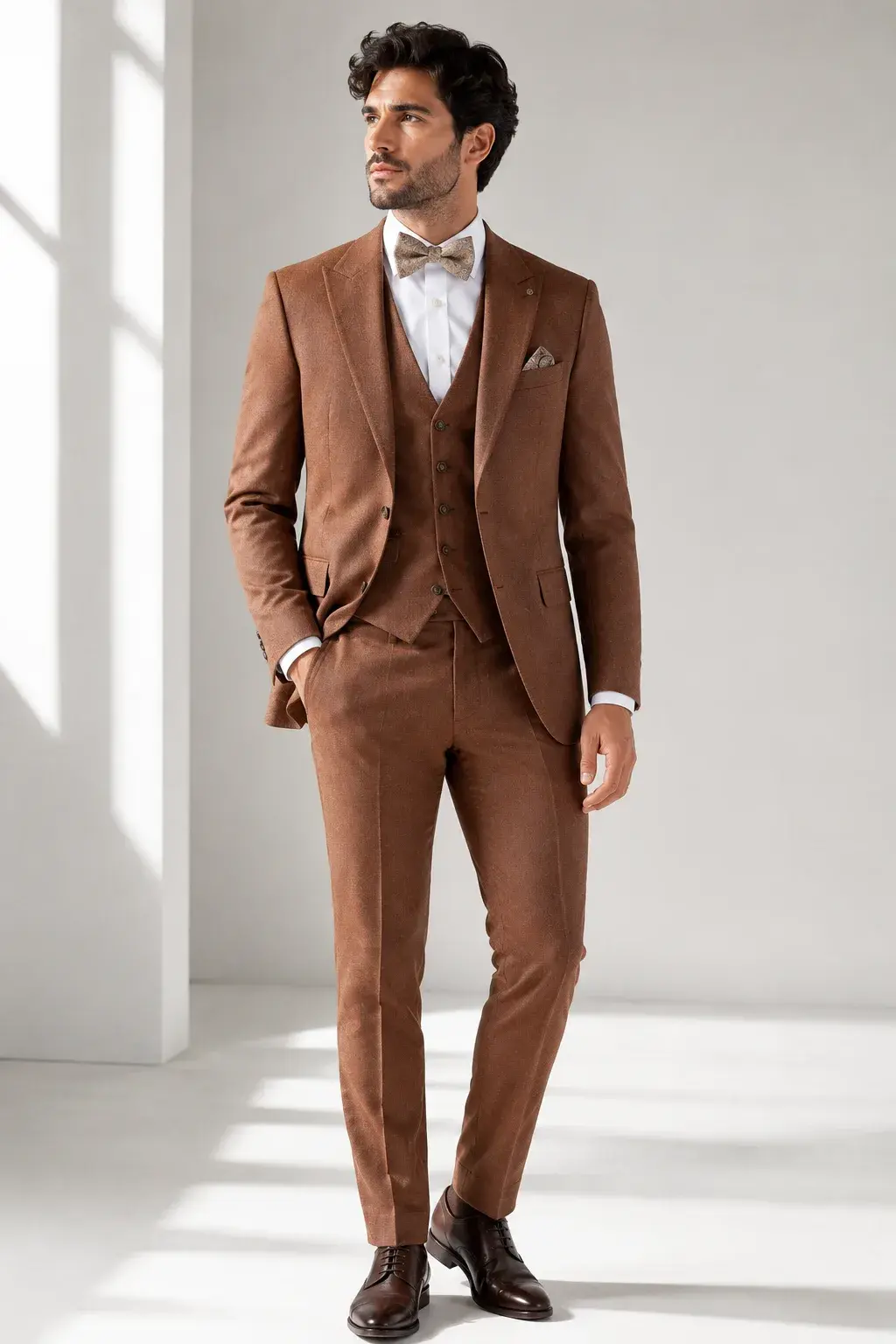 Traje Marrón — traje de novio marrón para boda moderna, Castor Suits Medellín