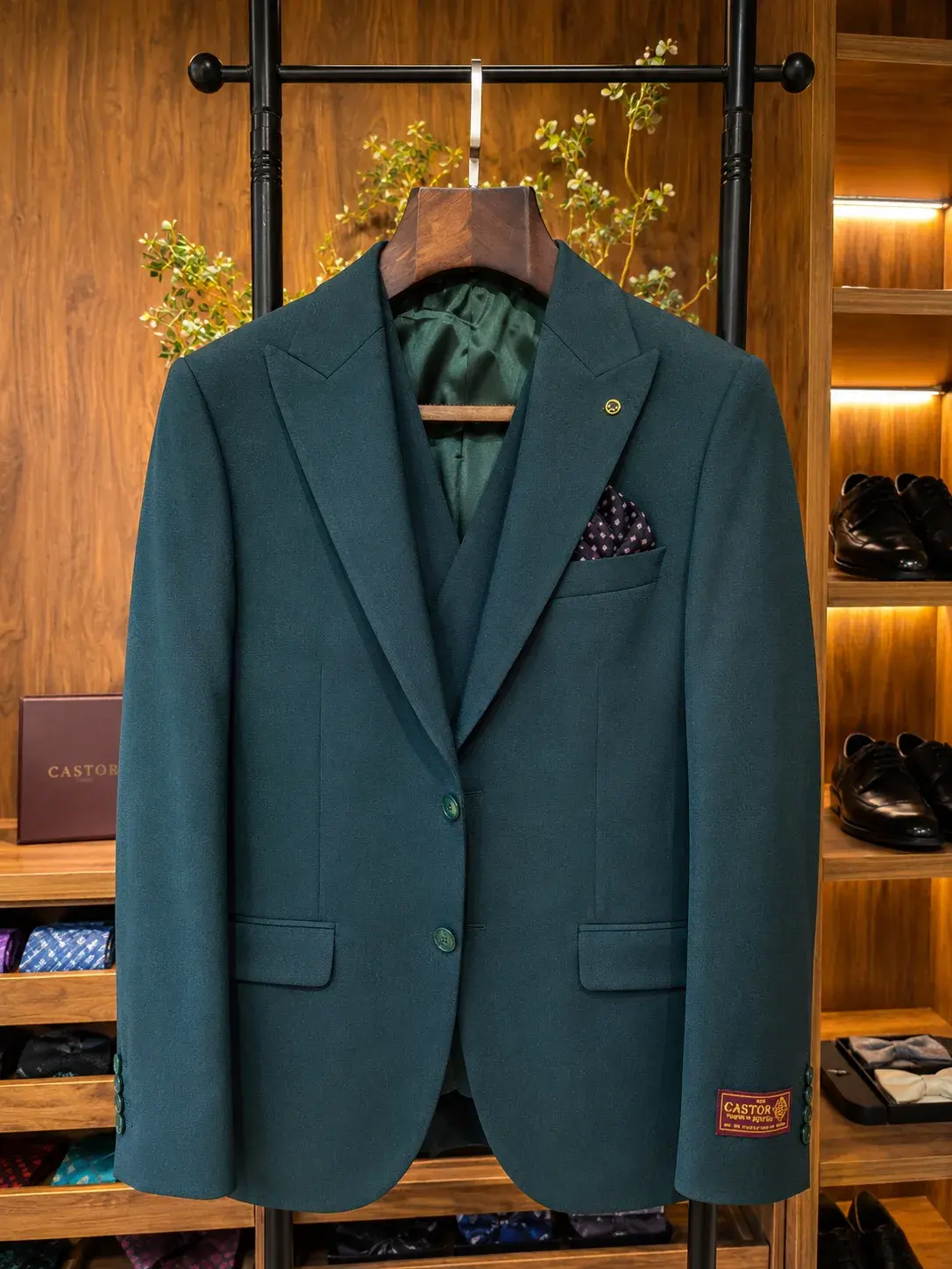Traje Verde Jade — traje de novio verde para boda moderna, Castor Suits Medellín (vista 2)