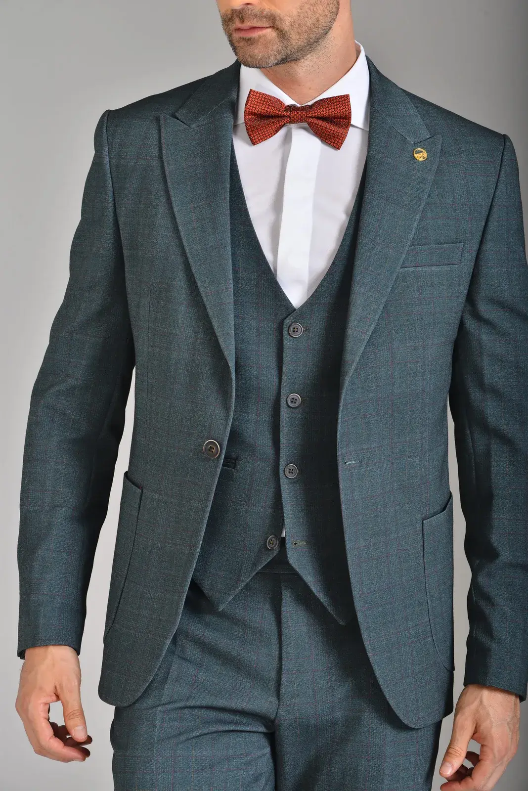 Traje Verde Texturizado a Cuadros — traje de novio verde para boda moderna, Castor Suits Medellín
