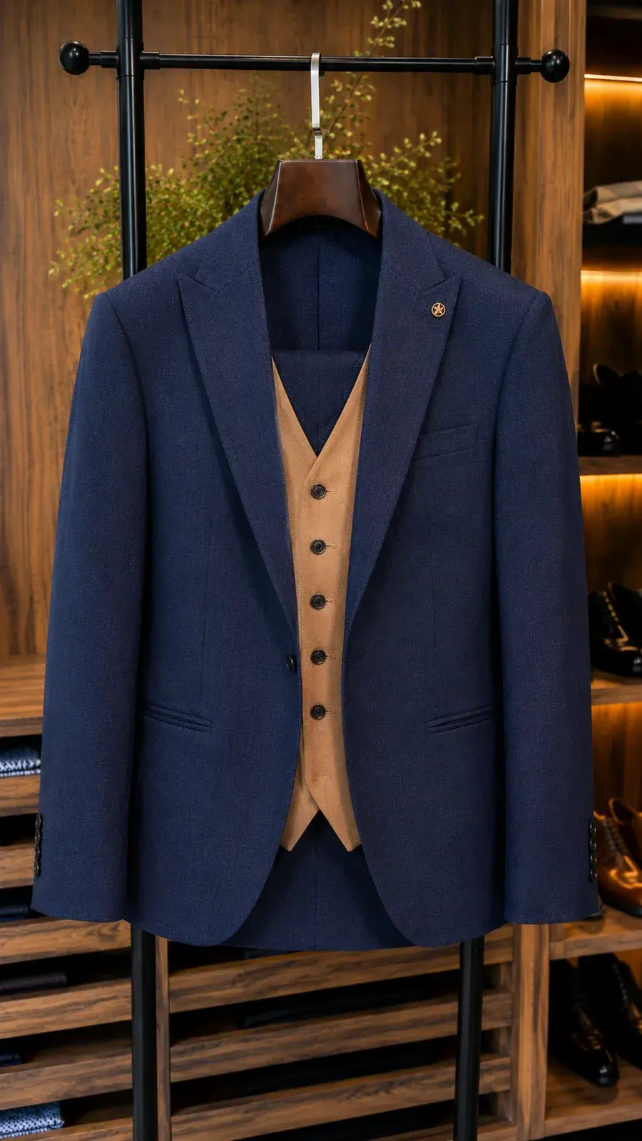 Traje Azul Tres Piezas — traje de novio azul para boda formal, Castor Suits Medellín (vista 3)