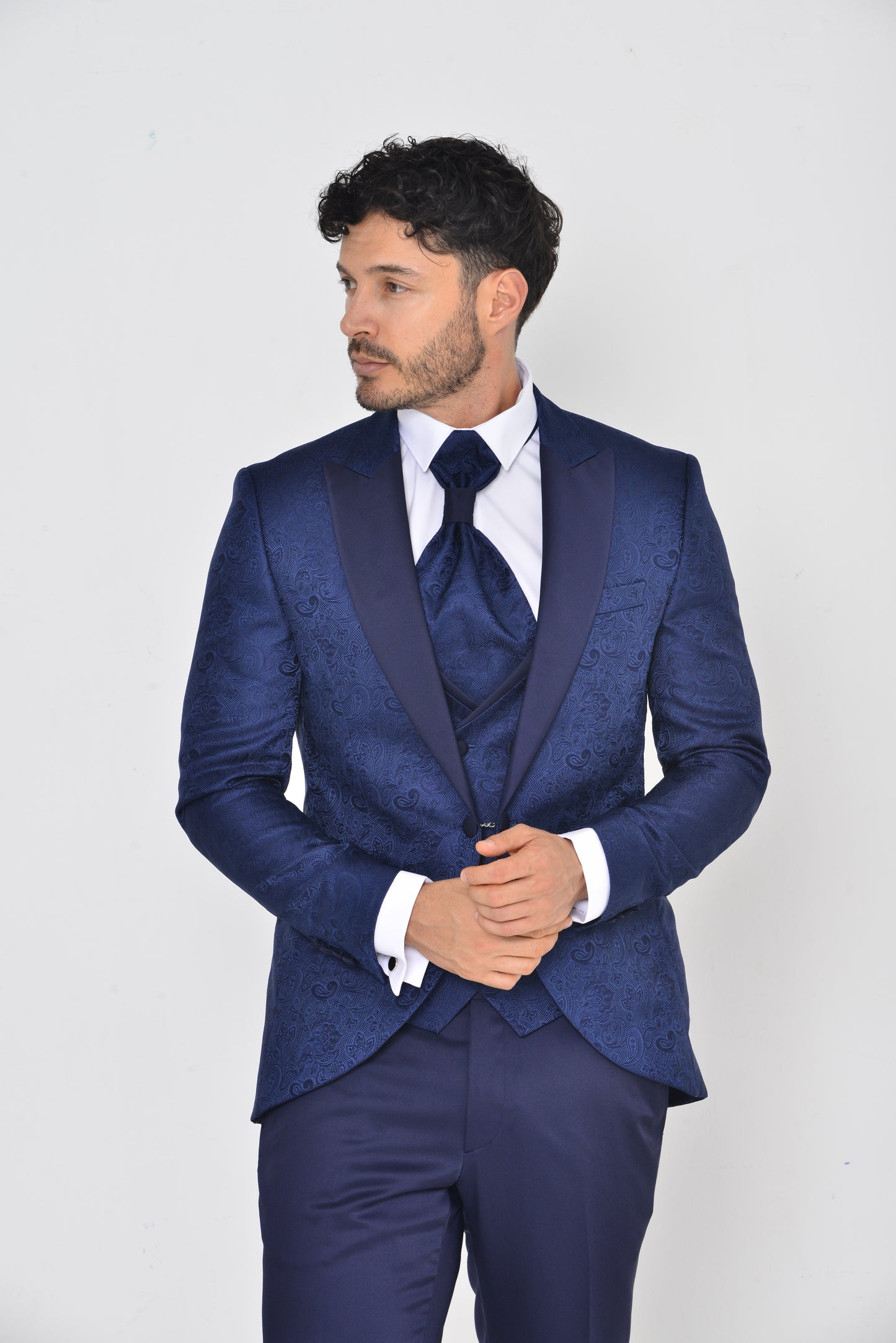 Esmoquin Jacquard Azul